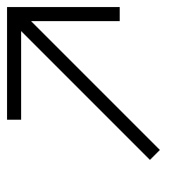 Line Arrow Diagonal Upper Left Large Icon from Sharp Line Set