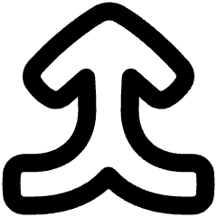 Line Arrow Merge Vertical Large Icon from Plump Remix Set