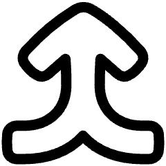 Line Arrow Merge Vertical Large Icon from Plump Line Set