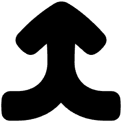Line Arrow Merge Vertical Large Icon from Plump Solid Set