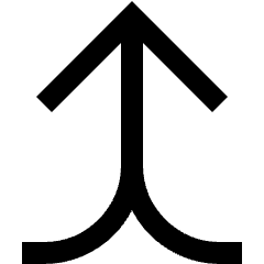 Line Arrow Merge Vertical Large Icon from Sharp Line Set