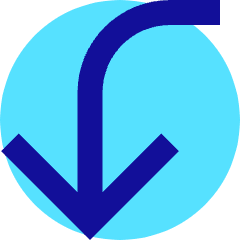 Line Arrow Turn Down Left Large Icon from Sharp Pop Set