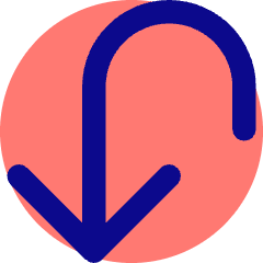 Line Arrow Turn Down Left Large Icon from Core Pop Set