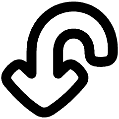 Line Arrow Turn Down Left Large Icon from Plump Remix Set