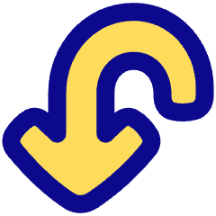 Line Arrow Turn Down Left Large Icon from Plump Pop Set