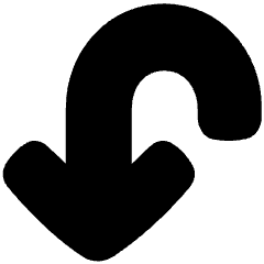 Line Arrow Turn Down Left Large Icon from Plump Solid Set