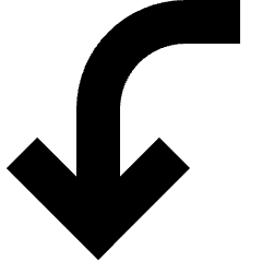 Line Arrow Turn Down Left Large Icon from Sharp Solid Set
