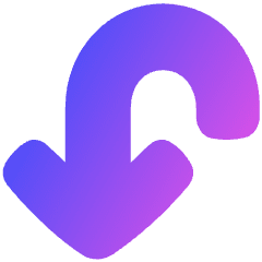Line Arrow Turn Down Left Large Icon from Plump Gradient Set