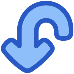 Line Arrow Turn Down Left Large Icon from Plump Duo Set