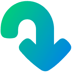 Line Arrow Turn Down Right Large Icon from Plump Gradient Set