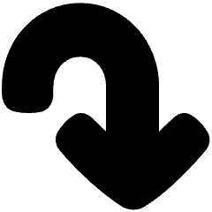 Line Arrow Turn Down Right Large Icon from Plump Solid Set