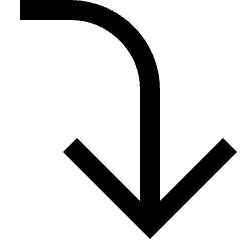 Line Arrow Turn Down Right Large Icon from Sharp Line Set