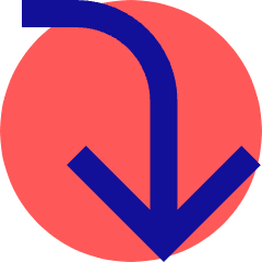 Line Arrow Turn Down Right Large Icon from Sharp Pop Set