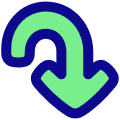 Line Arrow Turn Down Right Large Icon from Plump Pop Set