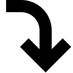 Line Arrow Turn Down Right Large Icon from Sharp Solid Set