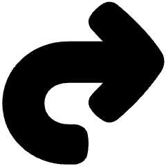 Line Arrow Turn Forward Large Icon from Plump Solid Set