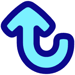 Line Arrow Turn Up Left Large Icon from Plump Pop Set