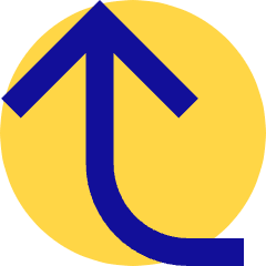 Line Arrow Turn Up Left Large Icon from Sharp Pop Set