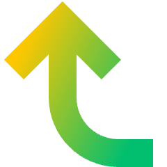 Line Arrow Turn Up Left Large Icon from Sharp Gradient Set