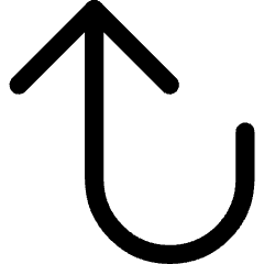 Line Arrow Turn Up Left Large Icon from Core Line Set