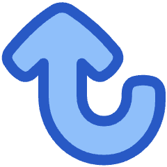 Line Arrow Turn Up Left Large Icon from Plump Duo Set