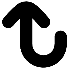 Line Arrow Turn Up Left Large Icon from Flex Solid Set