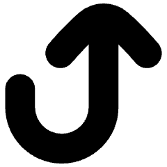 Line Arrow Turn Up Right Large Icon from Flex Solid Set