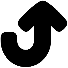 Line Arrow Turn Up Right Large Icon from Plump Solid Set