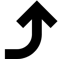 Line Arrow Turn Up Right Large Icon from Sharp Solid Set