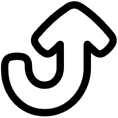 Line Arrow Turn Up Right Large Icon from Plump Line Set