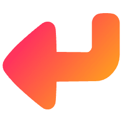 Triangle Arrow Bend Down Left Large Icon from Plump Gradient Set
