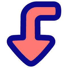 Triangle Arrow Bend Left Down Large Icon from Plump Pop Set