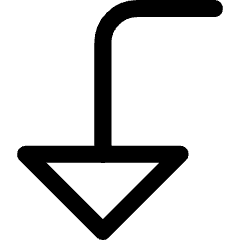 Triangle Arrow Bend Left Down Large Icon from Core Line Set