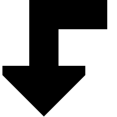 Triangle Arrow Bend Left Down Large Icon from Sharp Solid Set