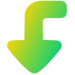 Triangle Arrow Bend Left Down Large Icon from Plump Gradient Set
