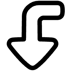 Triangle Arrow Bend Left Down Large Icon from Plump Line Set