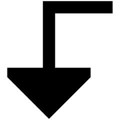 Triangle Arrow Bend Left Down Large Icon from Sharp Remix Set