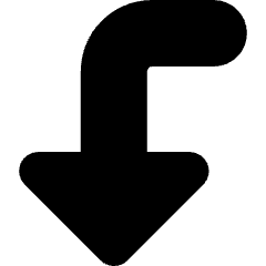 Triangle Arrow Bend Left Down Large Icon from Core Solid Set