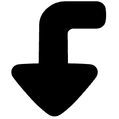 Triangle Arrow Bend Left Down Large Icon from Plump Solid Set