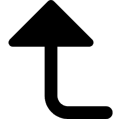 Triangle Arrow Bend Left Up Large Icon from Core Remix Set