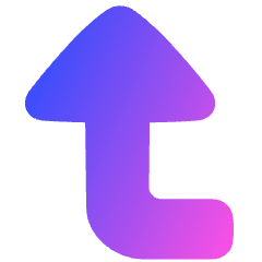 Triangle Arrow Bend Left Up Large Icon from Plump Gradient Set