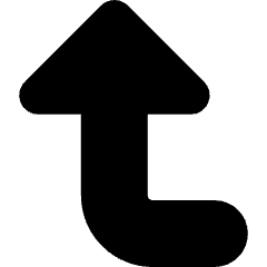 Triangle Arrow Bend Left Up Large Icon from Core Solid Set