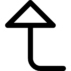 Triangle Arrow Bend Left Up Large Icon from Core Line Set