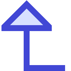 Triangle Arrow Bend Left Up Large Icon from Sharp Duo Set