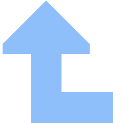Triangle Arrow Bend Left Up Large Icon from Sharp Flat Set