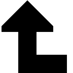 Triangle Arrow Bend Left Up Large Icon from Sharp Solid Set