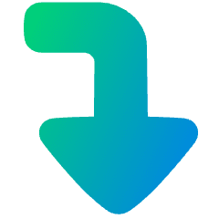 Triangle Arrow Bend Right Down Large Icon from Plump Gradient Set