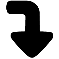 Triangle Arrow Bend Right Down Large Icon from Plump Solid Set