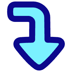 Triangle Arrow Bend Right Down Large Icon from Plump Pop Set