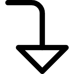 Triangle Arrow Bend Right Down Large Icon from Core Line Set